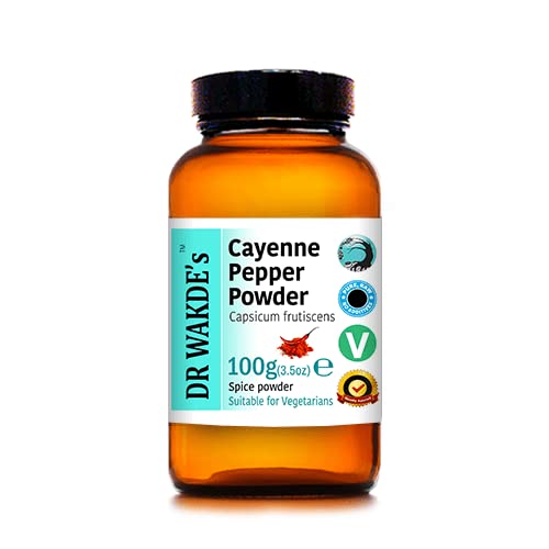 DR WAKDE 's Cayenne Pepper Powder (Capsicum frutescens) - 100g (3.5oz) Beeg 124; Pure, Raw & Tørred Powder Б124; Ayurvedic Herb Б124; Vegan Б124;