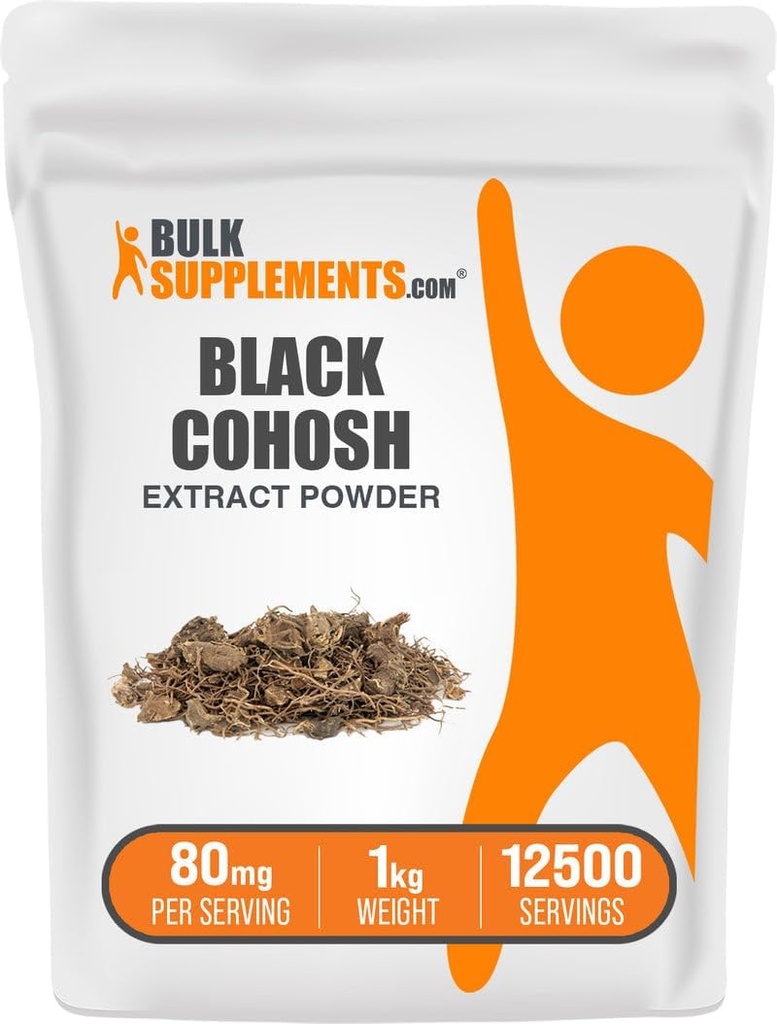 BulkSupplements.com Black Cohosh Extract Powder - from Black Cohosh Root, Herbal Supplement - Vegan & Gluten Free, 80mg per Serving, 1kg (2,2 lbs) (Pack of 1)