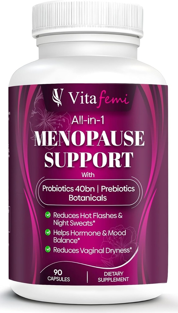 Bedste rated Højeffektiv Menopause Support, Menopause Probiotika, Hot Flashs, Night Sweats, Hormone Balance, Mood Swings, DIM, Black Cohosh, Dong Quai, 40Bn CFU