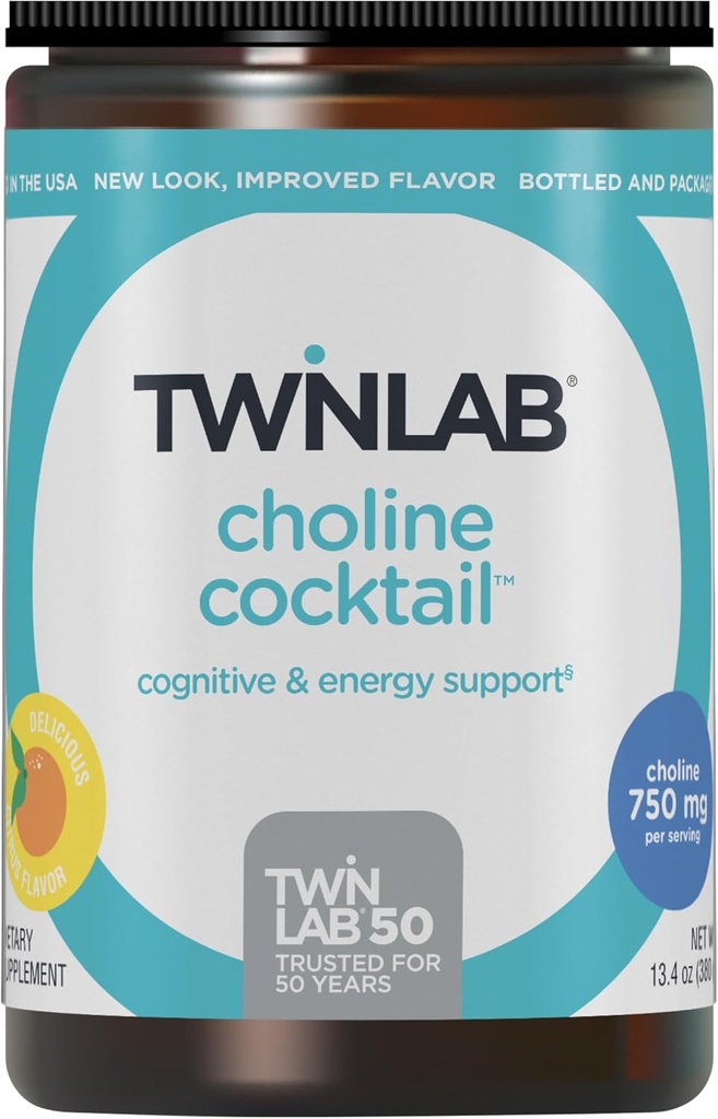 Twinlab Cholin Cocktail - Brain Health Support - Energitillæg til mænd og kvinder - 13.33 oz