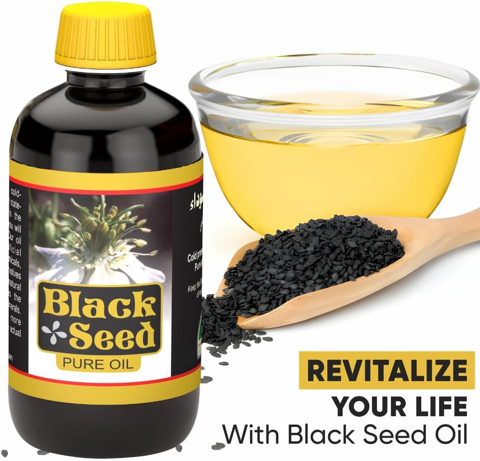 HERBOGANIC 100% kold presset Black Seed Oil 16oz124; Nigella Sativa støtter i fordøjelse og generelt godt være 124; Ikke GMO Black Cumin Seed Oil