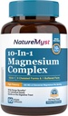 Magnesiumkompleks Supplement, 420mg Elemental Magnesium, 10 Høje Absorptionsformer Magnesio Glycinat, Citrat, Malat, Taurat & mere til søvn, nervesundhed, non- GMO, 90 Vegankapsler