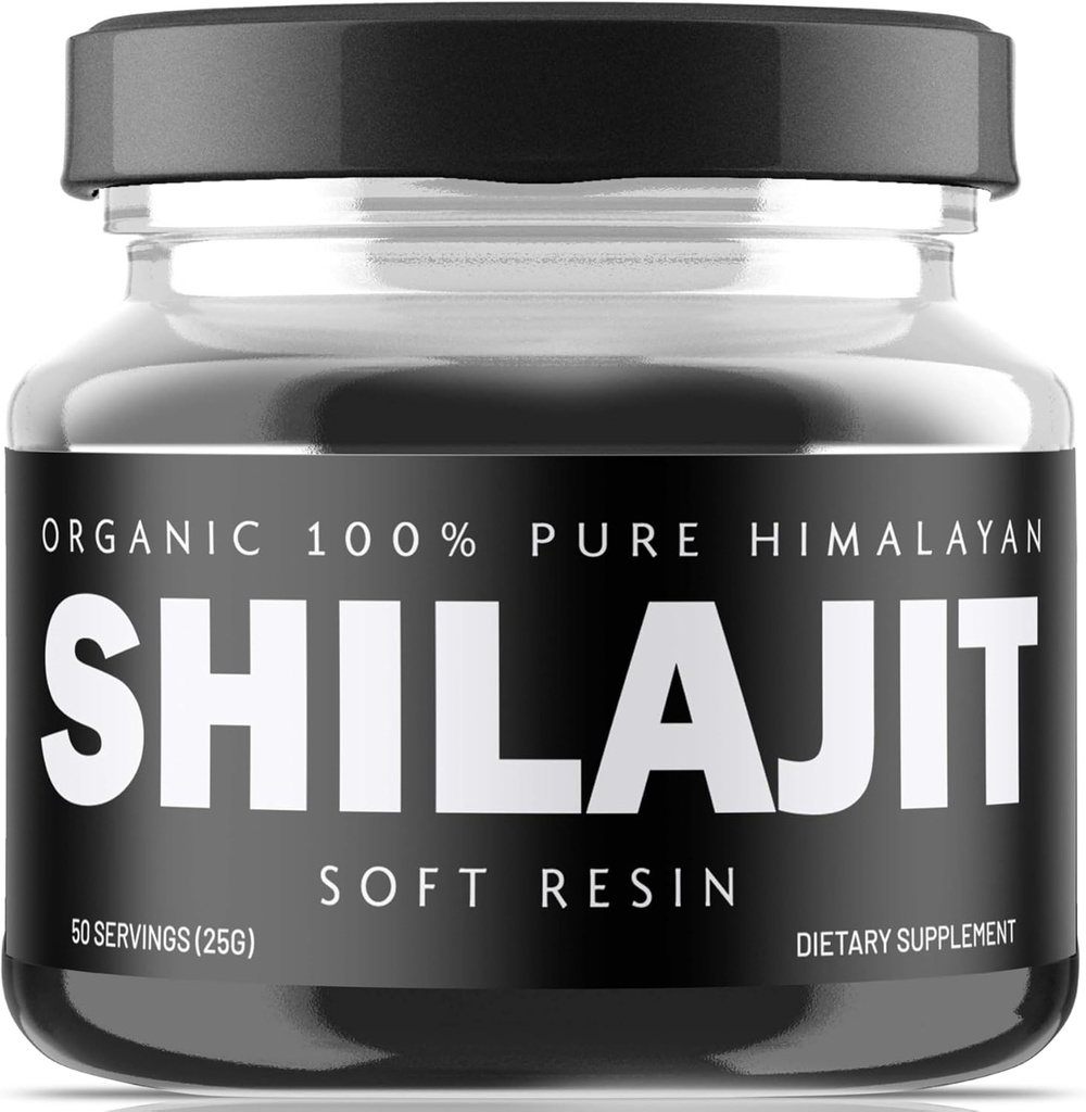 Himalayan Shilajit Resin - Organic Shilajit Supplement Sourced from High Hights - 500 mg Pure Natural Resin & Fulvic Acid, 85 + Trace Minerals