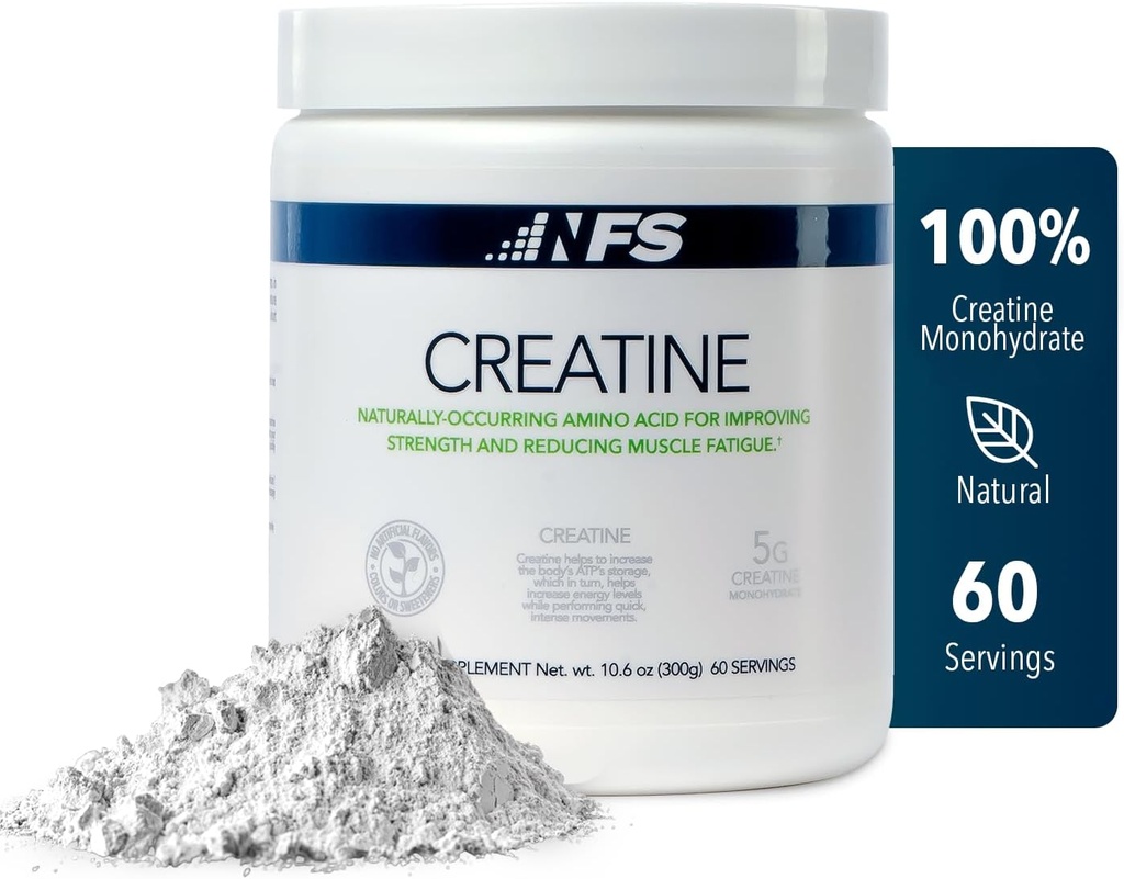 NF Sports Creatine Energy Protein Powder,Unflavored Protein Powder for Muscle Recovery & Strength, Sports Drink Powder, Dietary Supplement, No Artificial Flavors (300g, 60 Servings)