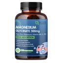 NATUR TARGET Magnesium Glycinat 500 mg, Chelated Magnesium med zink & vitamin D3 til muskel, nerve & ben, Support Heart Health & Ben Cramp, Styrke Immunsystem - 120 kapsler