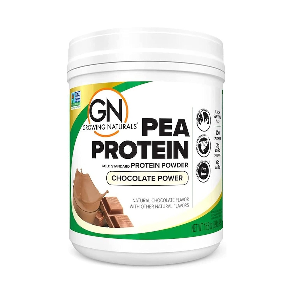 Dyrkning Naturals Raw Pea Protein Powder, Vegan Plant Based Protein, BCAA, Low- Carb, Low- Sugar, Chocolate Power, 1 Pound (pakke med 1)