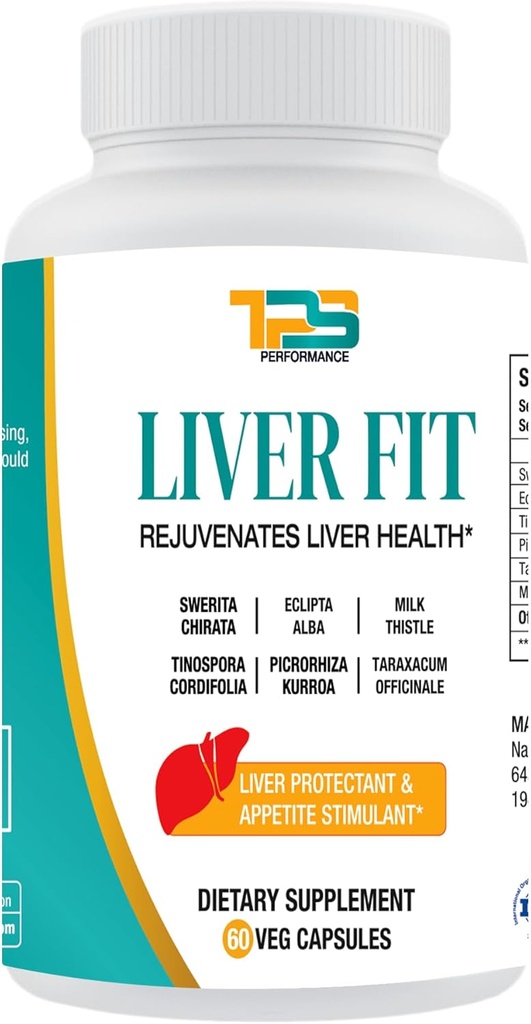 Lever Fit Medical 124; Lever Cleanse, Detox & Repair Formel - Natural Lever Support Supplement med Milk Thistle Extract, Phyllanthus Amarus Extract, Picrorhiza Kurrora Extract, 60 Kapsler