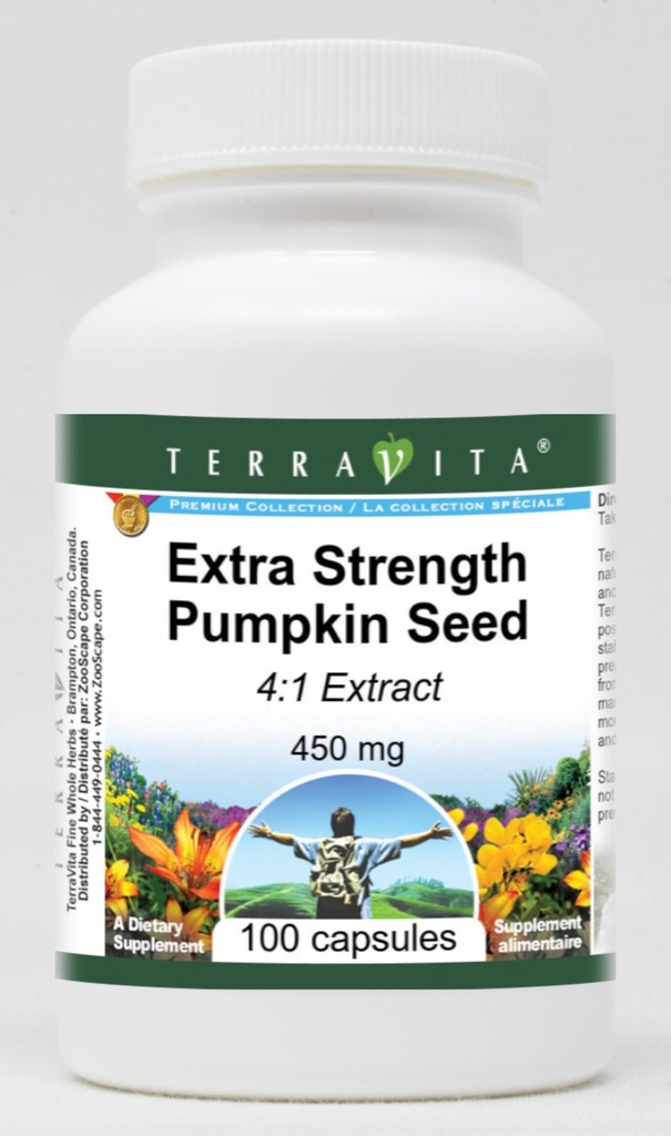 Extra Strength Pumpkin Seed 4:1 Extract - 450 mg (100 Capsules, ZIN: 511230)