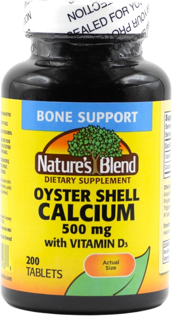 Naturens Blend Oyster Shell Calcium med D3 200 Tabs