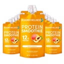 Designer Wellness Protein Smoothie, Real Fruit, 12g Protein, Low Carb, Zero Tilded Sugar, Gluten- Free, Non- GMO, Ingen kunstige farver eller flavors, Peach Mango, 12 Greve