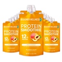 Designer Wellness Protein Smoothie, Real Fruit, 12g Protein, Low Carb, Zero Tilded Sugar, Gluten- Free, Non- GMO, Ingen kunstige farver eller flavors, Peach Mango, 12 Greve