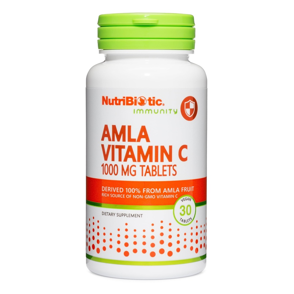 NutriBiotic Amla Vitamin C, 30 Tabs ttesmå 124; Rich Source of Non- GMO, Natural Vitamin C for Antioxidant & Collagen Support; 124; 100% fra Indian Gooseberry • 124; Vegan & Gluten Free