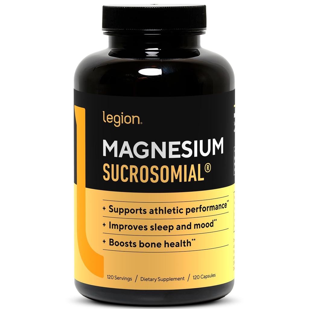 Legion Sucrosomial Magnesium Kosttilskud - Høj Absorption Magnesium supplement til kvinder og mænd - Magnesium Mineral Kosttilskud til at hjælpe Boost Atletisk ydeevne & Samlet sundhed - 120 Servere