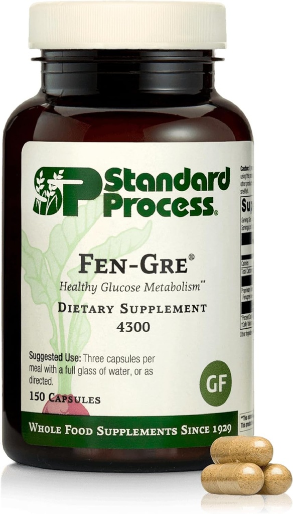 Standard Process Fen- Gre - Understøtter Respiratorisk Support & Sund Metabolisme - Hjælpemidler Sunde niveauer af Mucus & Phlegm - Understøtter Lung Health & Bronchial Tubes - Gluten- Free & Non- Dairy - 150 Kapsler