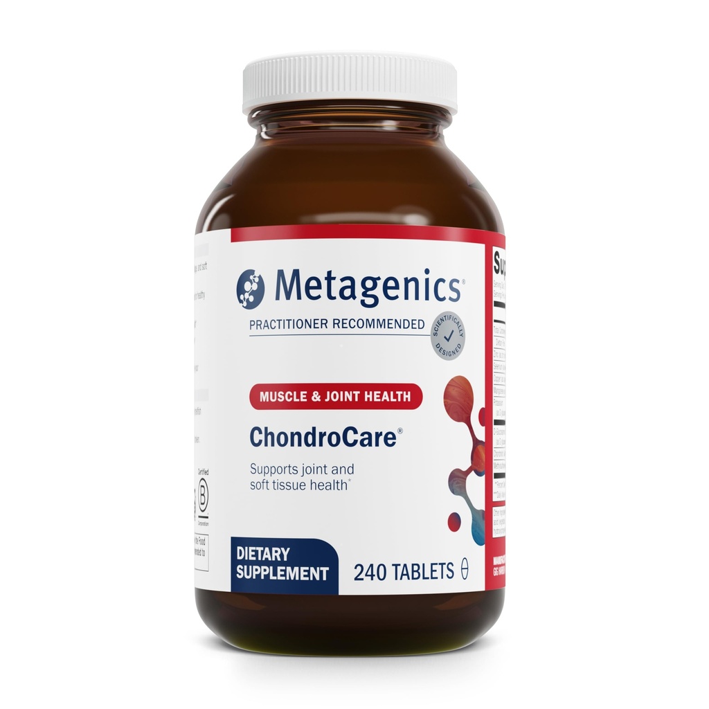 Metagenics ChondroCare - Fælles støtte med Glucosamin, Chondroitin & MSM - Understøtter mobilitet, Cartiage & Knee Comfort - Antioxidant Mineral Complex - Gluten- Free - cGMP Certified - 240 tabletter