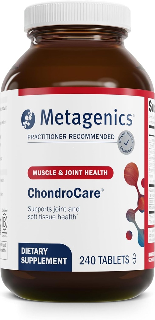 Metagenics ChondroCare - Fælles støtte med Glucosamin, Chondroitin & MSM - Understøtter mobilitet, Cartiage & Knee Comfort - Antioxidant Mineral Complex - Gluten- Free - cGMP Certified - 240 tabletter