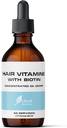 Ultra6 Nutrition Flydende biotin med hårvitaminer - Vitamin C, E, B6 & Økologisk kokosolie - Flydende biotin til hår, hud, negle og immunforsvar