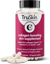 TruSkin Collagen Kosttilskud - Vegetarian-Friendly Multi Collagen til Hud med Biotin, C-vitamin & Acai Superfood Complex - Support Natural Collagen Production, Hydrate & Brighten Hud, 60 Kapsler