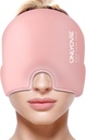 ONLYCARE Migræne Relief Cap, Opgraderet Odorless Migræne Ice Head Wrap, Hovedpine Relief Hat til Migræne, Slight- Pink