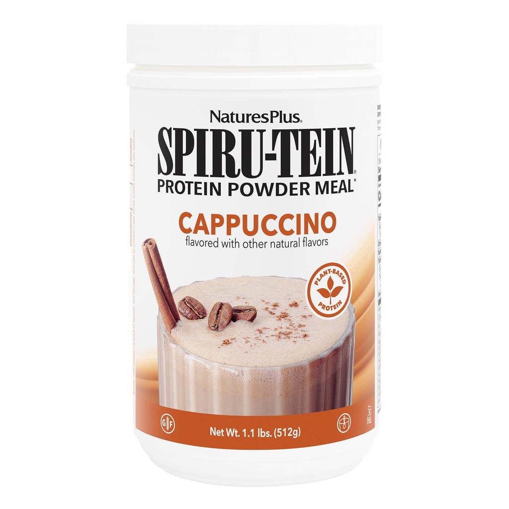NaturePlus SPIRU- TEIN Ryst - Cappuccino Flavor - 1.1 lbs, Spirulina Protein Powder - Plant Based Meal Erstatning, Vitaminer & Mineraler For Energy - Vegetarisk, Gluten- Gratis - 16 Servere