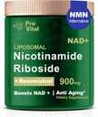 NAD Supplement, NAD Liposomal Nicotinamid Riboside 900mg - NMNH Supplement Alternativ - Extra Strength Liposomal NAD + Kosttilskud med Resveratrol til Anti Aging, Energi, Focus - 80 kapsler