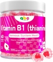 Vitamin B1 Gummies Chewable Thiamine 500mg & Vitamin B3 & Vitamin C,Sugar Free - Non GMO,Vegan,Natural Peach Flavor - Thiamine B1 Supplement for Adults & Kids