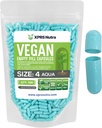 XPRS Nutra størrelse 4 Tomme kapsler - 500 Greve små tomme Veganske kapsler - selv vegetabilsk kapsel påfyldning - Fyldelig Do- It- Yourself Veggie Pill Caps til kosttilskud (Aqua)