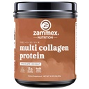 Zammex Multi Collagen Protein Powder, Type I & III & V & X, Hydrolyzed Collagen Peptider til kvinder & mænd, Understøtter hår og hud, Gut Sundhed, 41 Servering, Chokolade