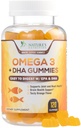 Omega 3 Fish Oil Gummies - Heart Sunde Omega 3 Gummy supplement med høj Absorption DHA & EPA, Ekstra styrke Joint & Brain Support, Lækker Orange Flavor Fish Oil Nature Vitamin - 120 Gummies