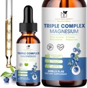 Magnesium Glycinate Liquid Drops Complex tillæg med taurat, Malat for rolig, ben kramper, energi ekskl. 124; sukkerfri og naturlig Vegansk Magnesium, blåbær flavor
