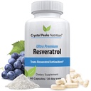 100% Natural Resveratrol Supplement - Trans- Resveratrol Understøtter Aging - Antioxidanter Supplement fremmer immunsystemet & fælles støtte (60 kapsler)