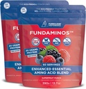 FundAminos Organic EAA Powder Blend Mea124; Plant- baserede essentielle Aminos for Everyday Vitality, sund aldring & Balanceret Nutrition Mea124; Gluten Free, Non- GMO, Clean Label - 2 poser (60 Servere)