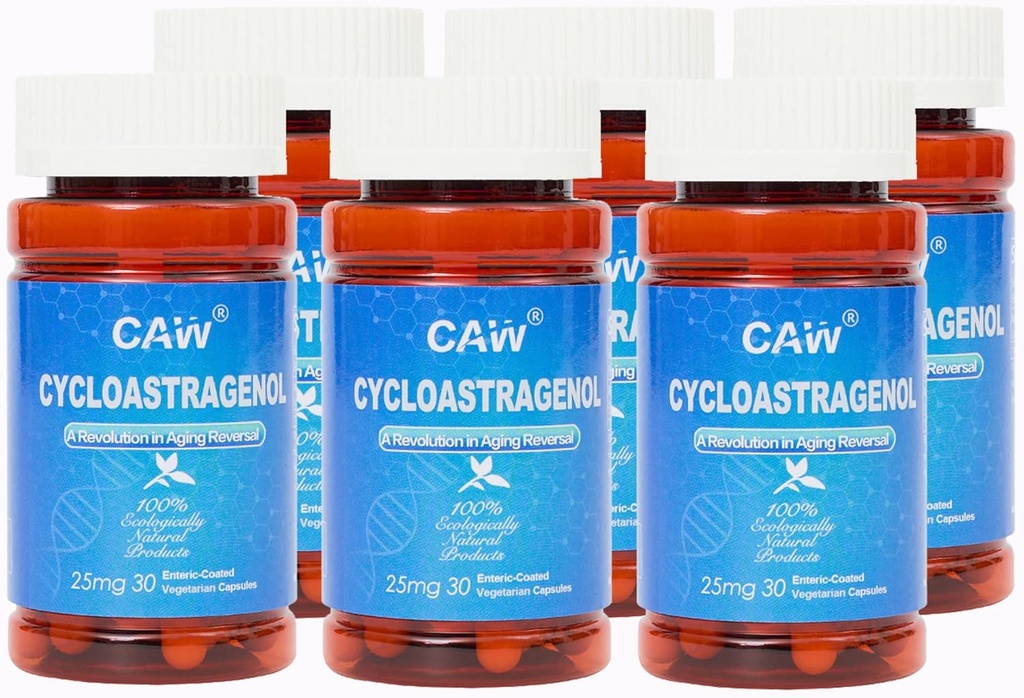 CAW Hypersorption Cycloastagenol • 124; Telomere Support Anti- Aging • 124; Cell Health immun Booster • 124; 25Mg • 30Enteroovertrukne kapsler • Flasker