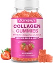 Vegansk collagen gummier til kvinder og mænd - med biotin, C-vitamin, og zink til hudstråling, hårvækst, stærke negle, og fælles støtte, 60 Greve