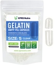 XPRS Nutra Størrelse 5 Tomme kapsler - 500 Tæl meget lille Tomme Gelatine kapsler - Piller selv Capsule Fyldning - Fyldelig Pille Gel Caps til Do- It- Yourself Vitamin Kosttilskud