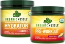 Organic Muscle Bundle - Pre- Workout Powder for Energy (Lemon Berry) + Replenisher for Hydration (Watermelon) - USDA Certified Organic