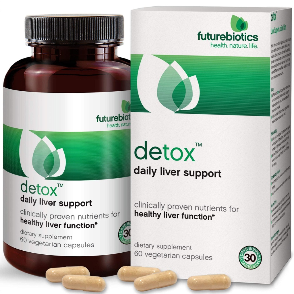 Futurebiotika Detox daglig leverstøtte, 60 vegetariske kapsler