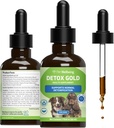 Pet Wellbeing Detox Gold for Dogs - Gentle afgiftning & Elimination Support, Immunsystemet Care, Nettle, Velsignet Thistle, Burdock Root - Veterinarian- Formuleret Herbal Supplement 2 oz (59 ml)