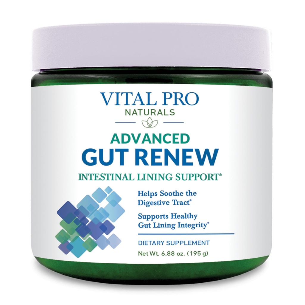 Vital Pro Naturals - Advanced Gut Renew Powder Supplement for Leaky Gut Reparation med L- Glutamin, Marshmallow, Ginger, DGL Licence, Organic Aloe Vera, L Glutamin 6000mg 6,88 oz