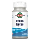KAL Lithium Orotere 5mg • 124; Lav servering af Chelated Lithium • Orotere til biotilgængelighed & Mood Support • 124; i Organic Rice Bran Extract Base • 124; 60 VegCaps