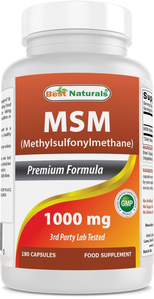 Bedste Naturals MSM 1000 mg 180 kapsler