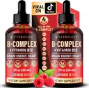 Vegansk vitamin B12 med B Complex 20000 mcg- Extra Styrke til mænd og women- Raspberry Liquid Drops â 124; USA Made, B1, B2, B3, B5, B6, biotin, folinsyre & B12 Sublingual Methylbumin â 124; 4 Måneders Supply