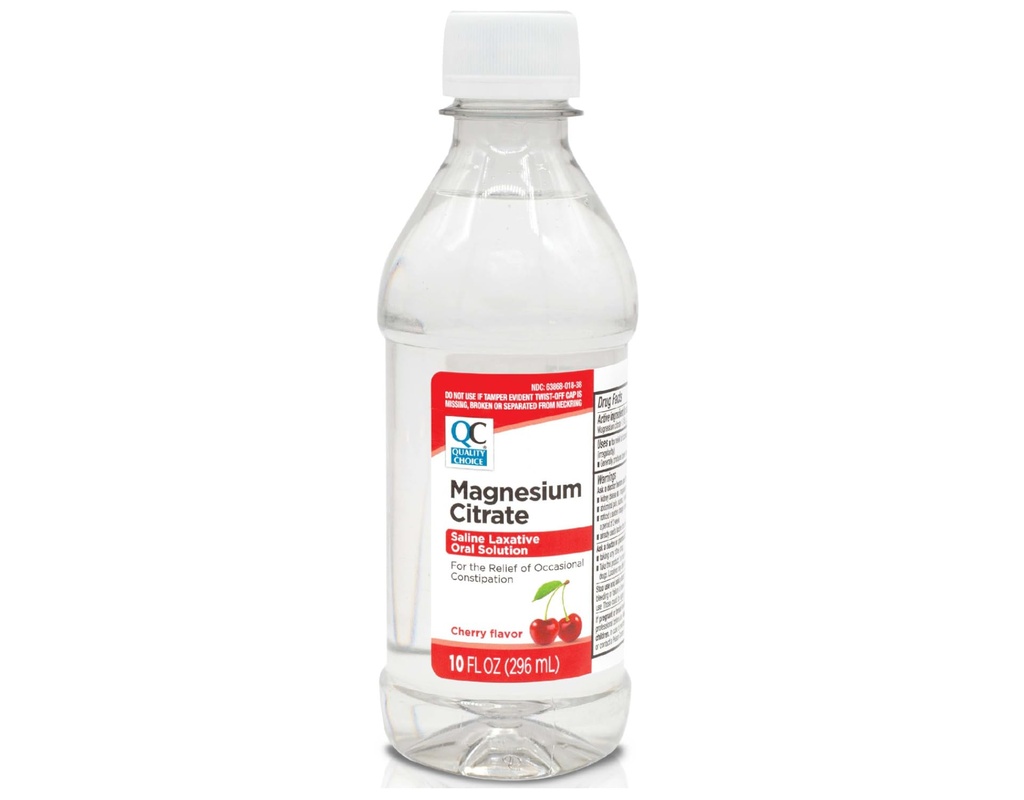 Quality Choice Magnesium Citrate Oral Solution, 10oz - Saline Laxative, Supplement for lejlighedsvis Obstipation Relief, Mag Citrate er en mild og effektiv Laxative for regelmæssighed (1, Cherry)