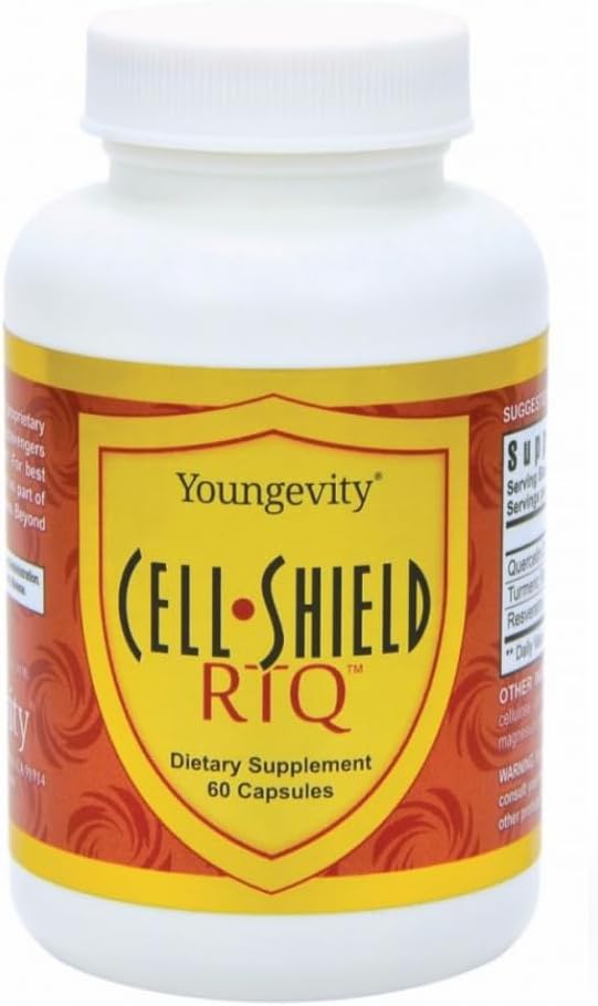 Youngevity Cell Shield RTQ™ - Turmeric Curcumin (95% Circuminoids), Quercetin, Japanese Knotweed - Highly Bioavailable Antioxidant Blend - 60 Capsules
