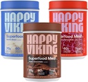 Glad Viking Chokolade, Vanilla og Strawberry Powder, af Venus Williams, 20G Protein, Low Carb, Keto, Vegan, Gluten- fri, Superfoods, Komplet Meal Erstatning, 3 Kanister (24 oz. Hver)