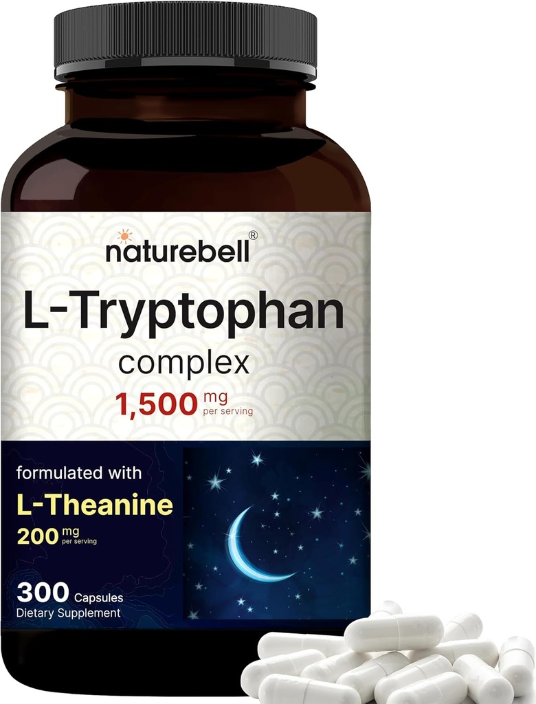 NatureBell L Tryptophan 1300mg med L Theanine 200mg, 300 Kapsler
