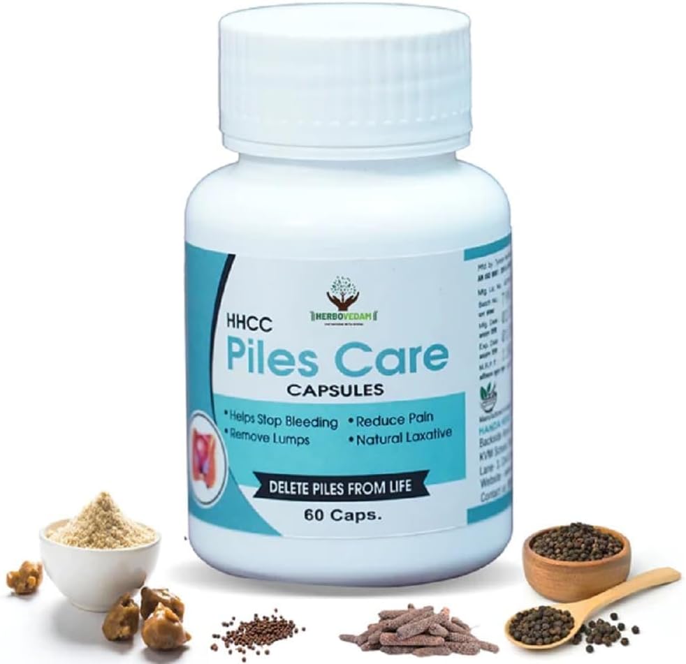 HERBOVEDAM Ayurvedic Piles Care Treatment to Reduce Pain & Fjern Lumps Capsule