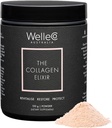 WelleCo The Collagen Elixir, Marine Collagen Peptider Pulver med Hyaluronsyre, C-vitamin, fordøjelsesenzymer & silica til hud, hår & negle, Unflavored, 4.23 oz