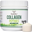 Collagen Peptider Powder - Hydrolyzed Collagen, Keto Safe - 16.08oz - Multi type 1, 2, og 3 (Grass Fed Bovine Kilde) (Colageno Hidrolizado) Collagen Kosttilskud til kvinder og mænd med dobbelt træ