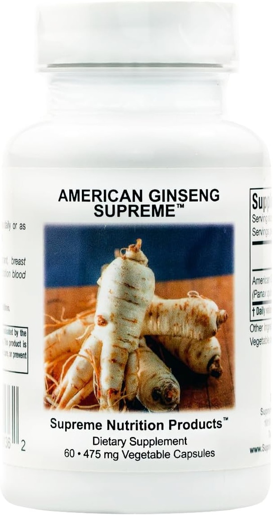 Supreme Nutrition American Ginseng Supreme, 60 Pure American Ginseng Root Vegetariske Kapsler